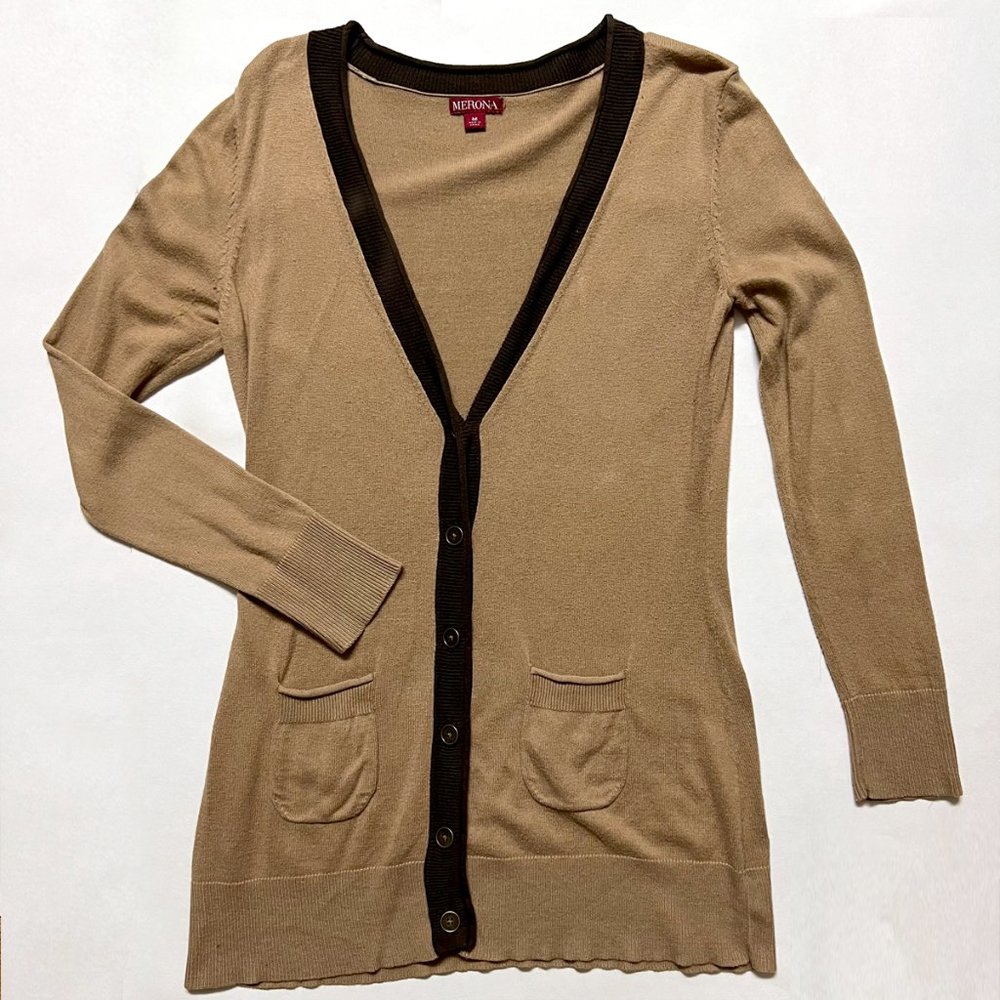 Merona Tan Button Down Cardigan (Med)